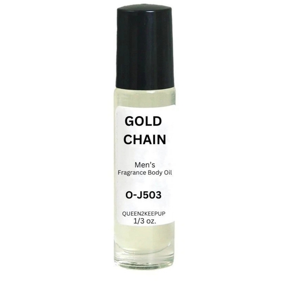 Gold Chain (Men) Body Oil 10 ml Fragrance Pure Uncut 1/3 oz Roll-On Scent - Picture 5 of 5